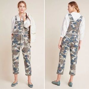 🍋 ANTHROPOLOGIE Size 10 Carter Utility Rope belted camouflage Jumpsuit Overalls